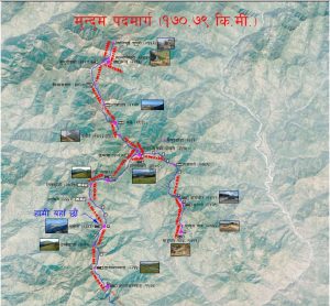 मुन्दुम पदमार्गको नक्शा (Mundum Trail Map)